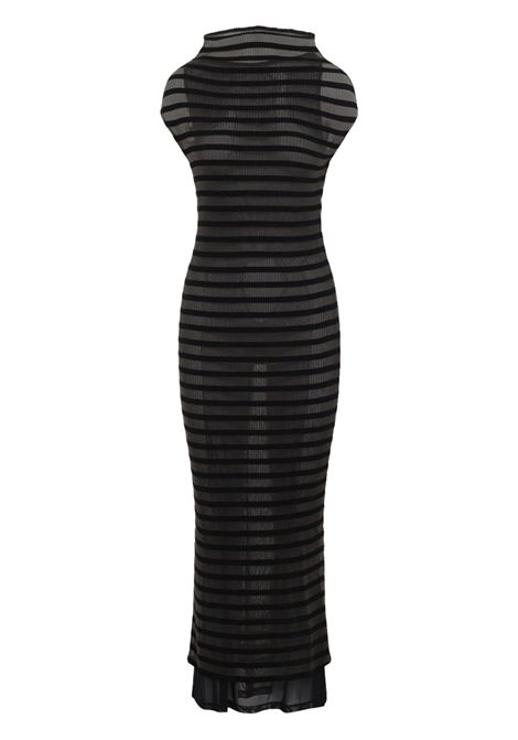 abito lungo mariniere stripes donna nero JEAN PAUL GAULTIER | 25/34-F-RO400-M08800
